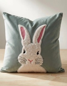 Velúrová obliečka na vankúš BUNNY šalviová 45x45 cm