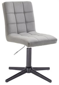 LuxuryForm DESIGN Stolička TOLEDO VELUR na čiernom kríži - svetlosivá
