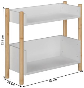 Policový regál Baltika Typ 1 - bambus / biela