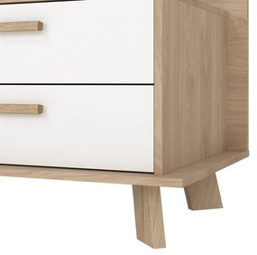 Biely/v prírodnej farbe TV stolík v dekore duba 182x62x51 cm Ikast – Tvilum