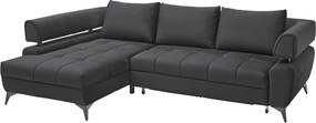 Rohová sedacia súprava Paris, antracitová látka, ľavý roh