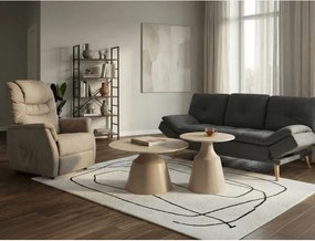 Set dvoch konferenčných stolíkov béžový travertín CT-F4152 TRV (2 ks)