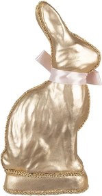 Dekorácia zlatý králik s mašľou Fancy - 11*5*22 cm