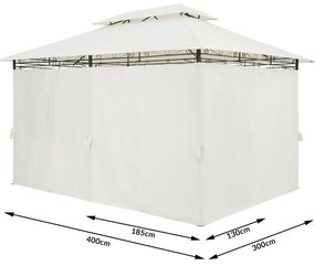 InternetovaZahrada Záhradný altánok Topas 4x3 m - krémový