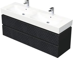 Skrinka do kúpeľne s umývadlom Intedoor STORM 3D čierna matná 150 x 66 x 46,5 cm STORM 3D 150D 4Z U129