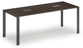 Stôl PRIMO INFINITY 2000 x 900 x 750, wenge + 2x stolná zásuvka TYP V, čierna