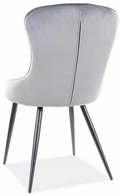 Sametová jídelní židle Lotus šedá
