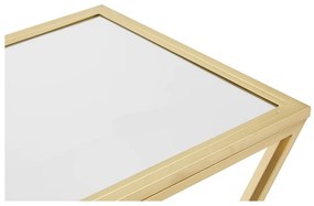 Konzolový stolík so sklenenou doskou v zlatej farbe 40x120 cm Farran – Premier Housewares