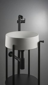 Deante Umývadlo na dosku Silia ø36 cm - CQS AU4S, granit, alabaster