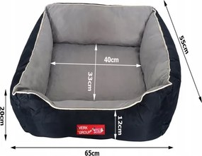 Pelech pre psa / mačku L - sivo-čierny