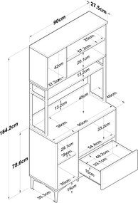 Skriňa Jesy Walnut and White