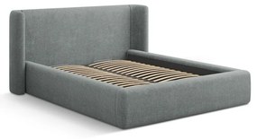 Tmavosivá čalúnená dvojlôžková posteľ s úložným priestorom s roštom 200x200 cm Jason – Windsor &amp; Co Sofas
