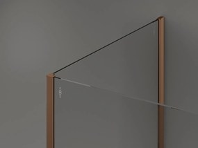 Mexen Kioto, sprchový kút typ Walk-in 140 x 110 cm, 8mm číre sklo-čierny vzor, profil ružové zlato, 800-140-212-60-70-110