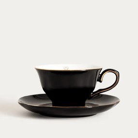 Šálka BARIK s podšálkou, čierna 750472 150 ml