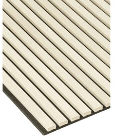 Drevený akustický panel, 2400 x 600 mm, čierny podklad, balenie 5 ks, breza