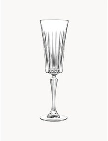 Krištáľové poháre na šampanské s drážkovanou štruktúrou Timeless, 6 ks