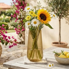 SKLENENÁ VÁZA RONA DECO FADE CITRINE 25CM