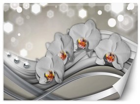 Fototapeta, Orchideje a vlny - 150x105 cm