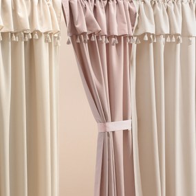 Room99 Hotový záves na páske so strapcami Astoria Jednofarebný Farba: Ružová, Veľkosť: 140 x 280 cm