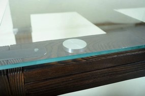 CHYRKA® Jedálenský stôl LD obývačkový stôl DROHOBYCZ Loft Vintage Bar Priemyselný dizajn ručne vyrábané drevo kov sklo
