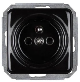 Elhard Štvorcová keramická zásuvka, čierna - kompletná KV6100B