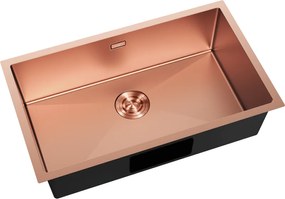 Mexen Trixo, 1-komorový nerezový drez 750 x 440 mm, brúsená meď, 6415751000-65