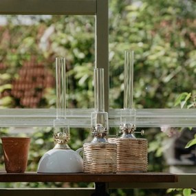 Strömshaga Petrolejová lampa Handle Ceramics White