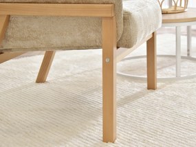 Relaxačné kreslo Laopas (béžová + dub). Akcia -20%. Vlastná spoľahlivá doprava až k Vám domov. 1135856