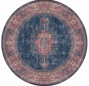 Okrúhly koberec Blues Chenille 150 cm modrý