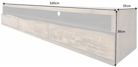 TV-stolík závesný Mammut 160cm agát honey