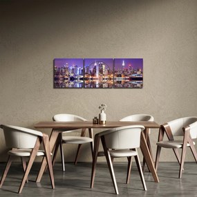 Obraz Manhattanu (s hodinami) (90x30 cm)