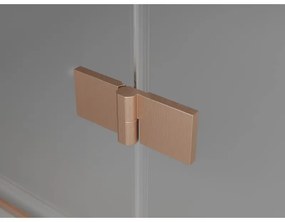 Mexen Mist-H L Duo, 2-krídlový sprchový kút 85 x 85 cm, číre sklo, medený matný profil, 8A5L-085L-085P-65-00