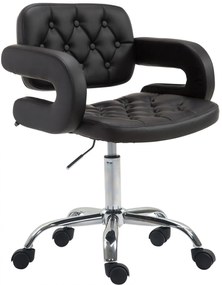 Design-Shop Pracovná stolička Dublin - koženka - Čierna