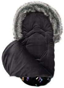 NEW BABY Luxusný fusak s kožušinkou Climber New Baby čierny
