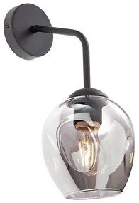 Redo 01-2618 - Nástenná lampa PIERCE 1xE27/42W/230V čierna/dymová