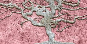 Obraz abstraktný strom na dreve s ružovým kontrastom Varianta: 100x50