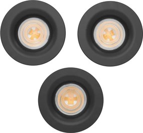 Eglo 902274-SADA 3xLED Kúpeľňové podhľadové svietidlo SALABATE LED/4,9W/230V pr.8,8cm IP65 čierna