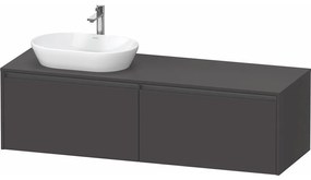 DURAVIT Ketho 2 závesná skrinka pod umývadlo na dosku (umývadlo vľavo), 2 zásuvky, 1600 x 550 x 459 mm, grafit super matná, K24889L80800000