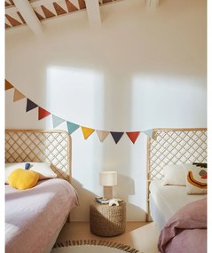 Biela/béžová stolová lampa s textilným tienidlom (výška 29 cm) Bianella – Kave Home