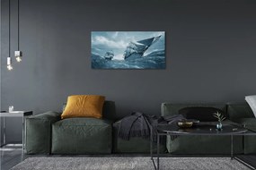 Obraz canvas More búrka neba loď 120x60 cm