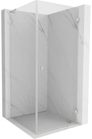Mexen Lunar-B L výklopný sprchový kút pravý 90 x 90 cm, číre sklo, brúsená oceľ, 832L-090-090-97-00-P