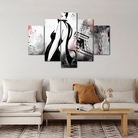 Obraz - Lady a Eiffelova veža (150x105 cm)