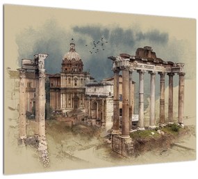Sklenený obraz - Forum Romanum, Rím, Taliansko (70x50 cm)