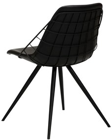 Čierna jedálenská stolička z imitácié kože DAN-FORM Denmark Sway