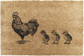 Rohožka z kokosového vlákna 40x60 cm Chickens and Chicks – Artsy Doormats