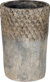 Šedý antik cementový vysoký kvetináč S - Ø 12*19 cm