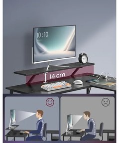 Písací stôl s podsvietením SOLEA-X hnedá/čierna