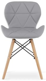 Set dvoch jedálenských stoličiek LAGO ekokoža sivo/biele (2ks)