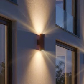 Ideal Lux - Vonkajšie nástenné svietidlo GUN 1xGU10/35W/230V 21 cm IP44 hnedé