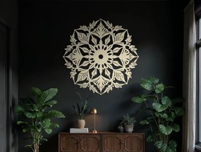 drevko Mandala na stenu Kvetina Rozmer obrazu: 44,5 x 46 cm, Farba dekorácie: Čierna